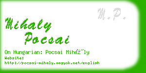 mihaly pocsai business card